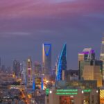 أفق مدينة الرياض عند الغروب